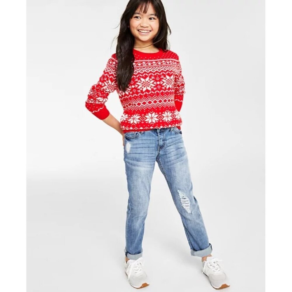 Holiday Lane Little‎ Girls Size 6 Festive Fair Isle Long Sleeve Sweater $40 148